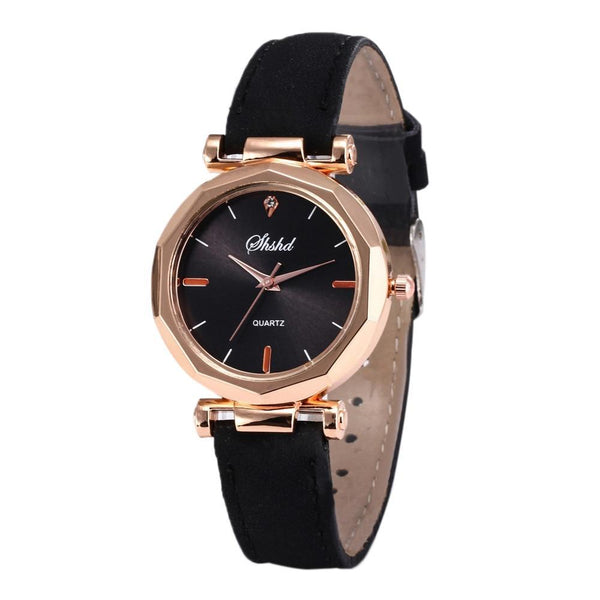 Women Watch Rhinestone Fashion Exquisite Women Leather Casual Watch Luxury Analog Quartz Crystal Wristwatch Bracelet Watch For Women and Girls