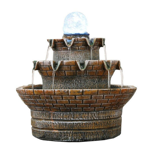 Landscape Zen Waterfall Indoor Fountain With LED Crystal Ball