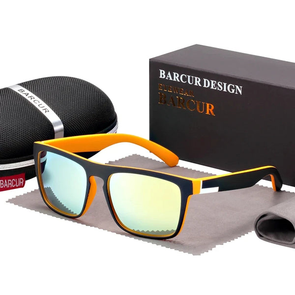 BARCUR Men's Polarized Driving Sunglasses – UV400 Protection Lightweight TR90 Frame Anti-Glare Lens Stylish Oculos de Sol Summer Sunglasses