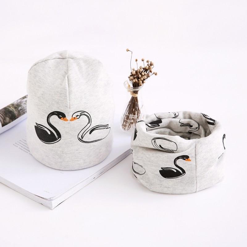 Star Print Cotton Hat And Scarf  Baby Beanie Kids Caps Children's Accessories For Boys and Girls