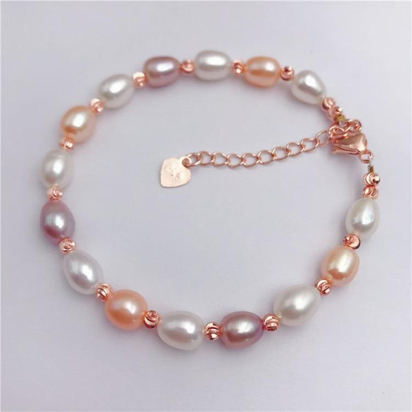 New Handmade Imitation Pearls Gold Metal Link Chain Bracelets for Women Girl Summer Party Luxury Jewelry Gift