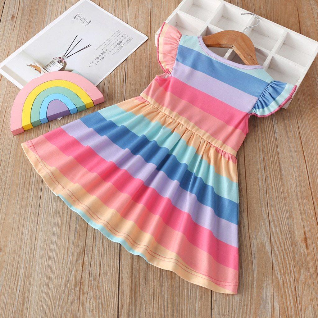 Princess Clothing for Kids Rainbow Baby Dresses Cotton Party Girl Dress For Girls For all Occasions