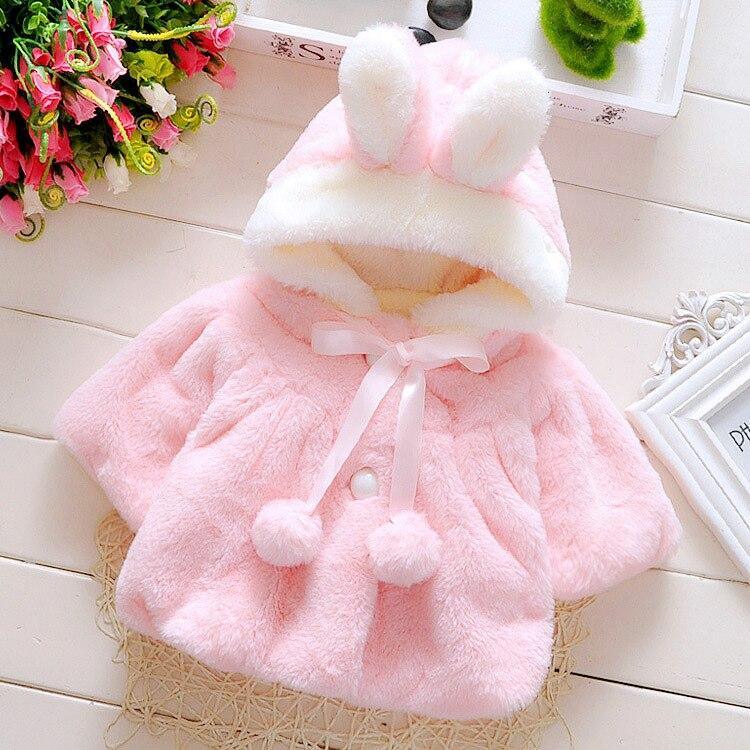 Princess Baby Girls Winter Thick Bownot Cloak Coat Flower for Childre With Flowers