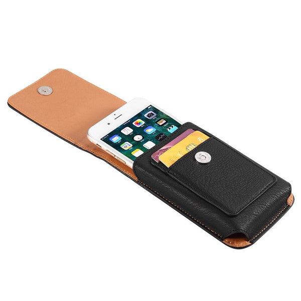 Universal Leather Case for iPhone Mens PU Leather Vertical Case with Belt Clip for iPhone Waist Pack Belt Clip Bag for 3.5-6.3
