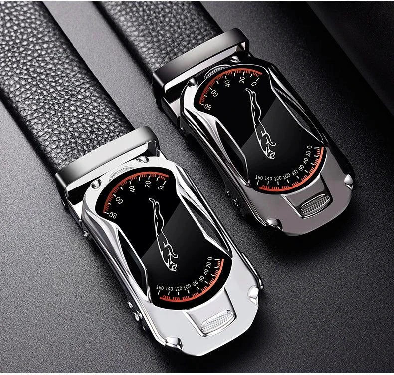 Belts for 3.5cm Width Sports Car Brand Fashion Automatic Buckle Black Genuine Leather Men's Jeans High Quality Waist Male Strap