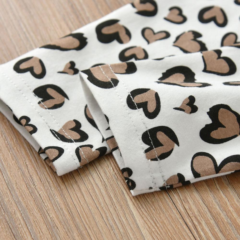 Newborn Clothes Baby Girls Romper Hearts Print Cotton Long Sleeve Jumpsuit and Headband Set