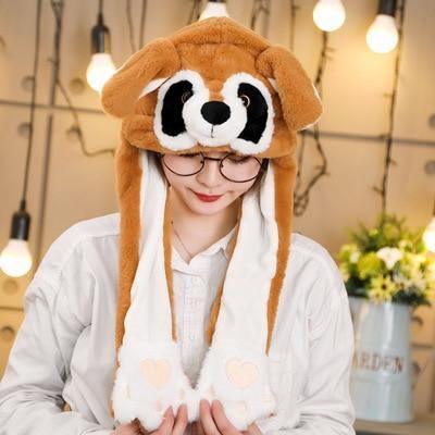 Modern Elegant Winter Interesting Girls Animals Ear Moving Jumping Hats Children and Adults Women Warm Rabbit Winter Caps In Modern Design