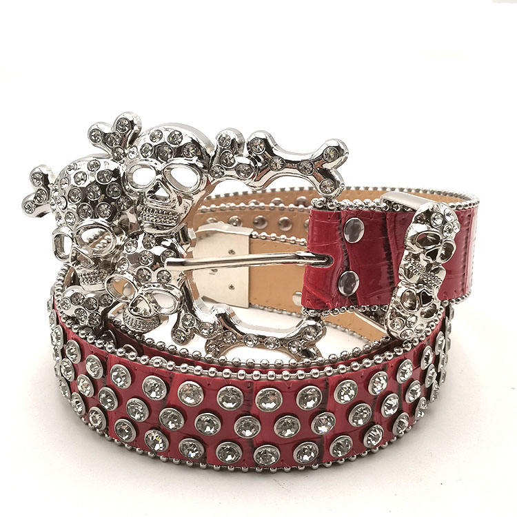 Belt Rhinestone – Luxury Western Leather Belt with Shining Rhinestones & Metal Buckle