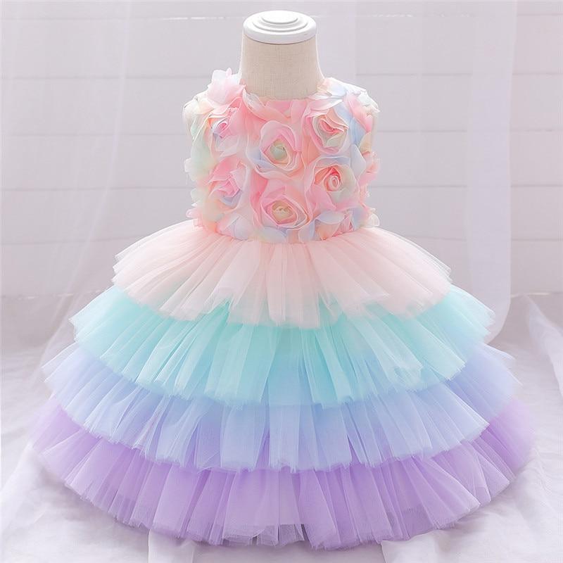 Luxury Elegant Handamde Girls Baby Dresses Lace Tulle Baptism Dresses for  Party and  Wedding Baby Clothing Dress