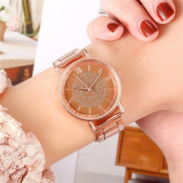 New STEVVEX Women Watches 2020 Trend Luxury Style Diamond Rose Gold Ladies Wrist Watches Magnetic Women Bracelet Watch For Women and Girls