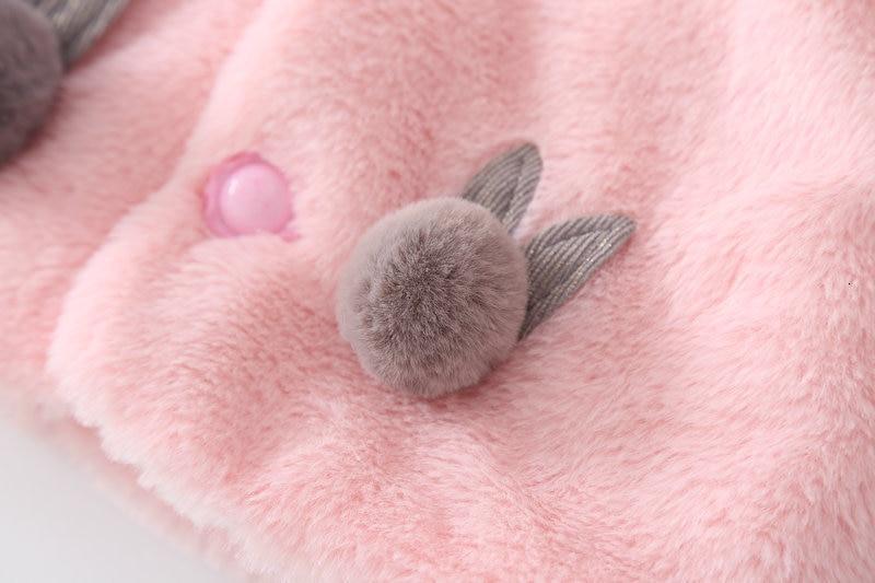 Princess Baby Girls Winter Thick Bownot Cloak Coat Flower for Childre With Flowers