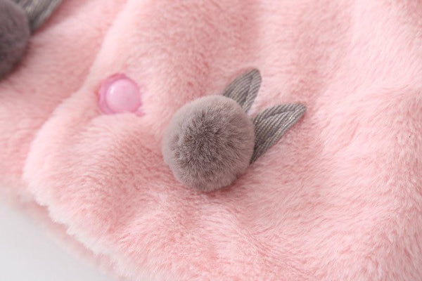 Princess Baby Girls Winter Thick Bownot Cloak Coat Flower for Childre With Flowers