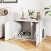 Hidden Cat Litter Box Enclosure Furniture with Divider-White