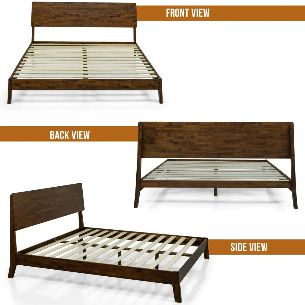 Acacia Serenity Deluxe Wood Platform Bed Frame
