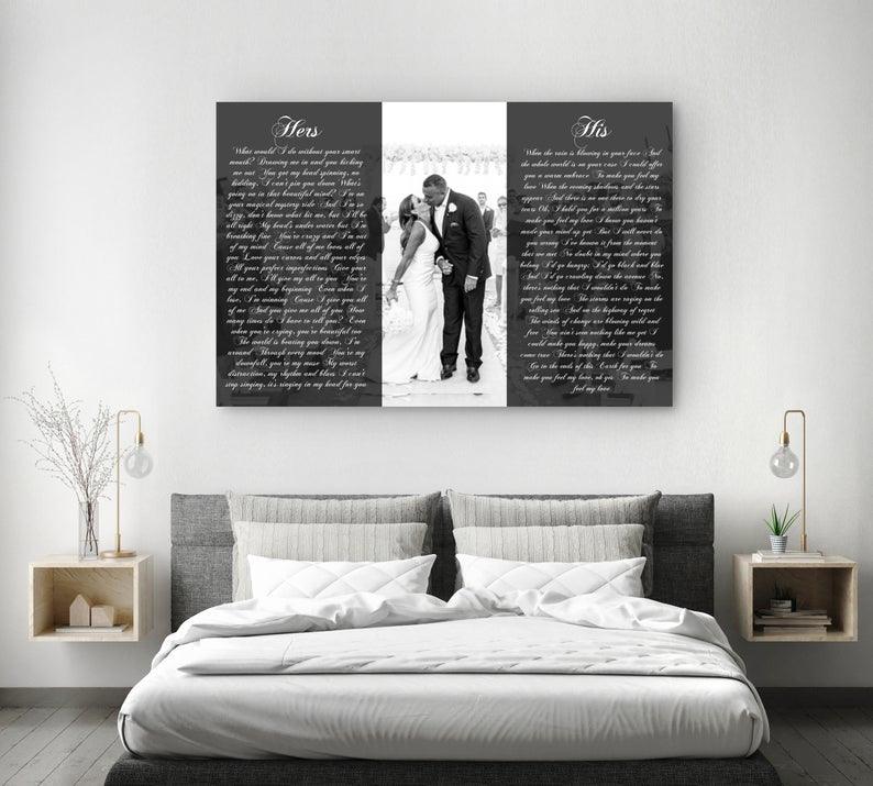 His And Hers Vows With A Photo Second Anniversary Gift
