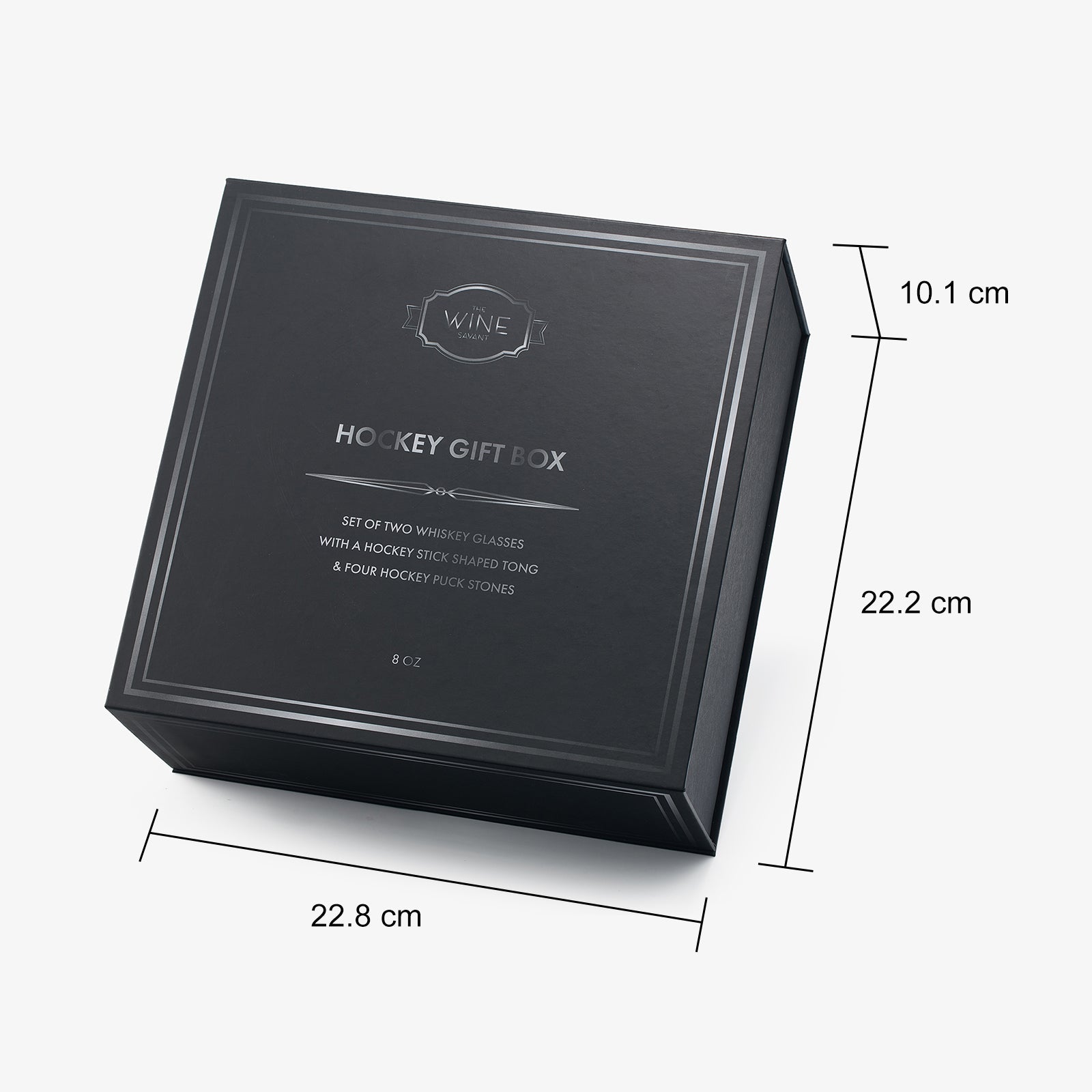 Hockey Whiskey Stones Set | 7pcs - 4 Hockey Puck Chill Stones with Cooling Gel, Hockey Stick Tongs & 2 Classy Whiskey Glasses | Prime Hockey Gifts for Coaches! | | Ideal for Him, Dad, Hockey Present