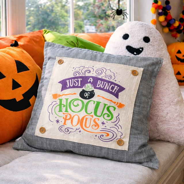 PANEL ONLY: SQUARE Holiday Panel: Fall, Autumn Halloween Witches Brew Caldron HOCUS POCUS