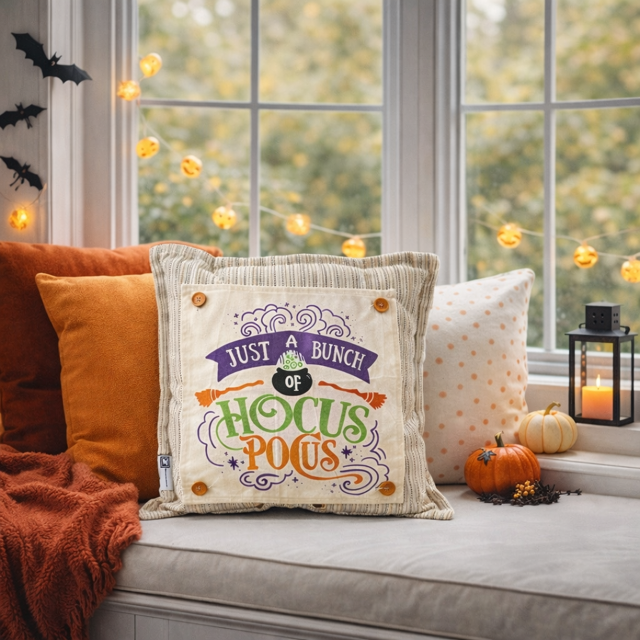 PANEL ONLY: SQUARE Holiday Panel: Fall, Autumn Halloween Witches Brew Caldron HOCUS POCUS