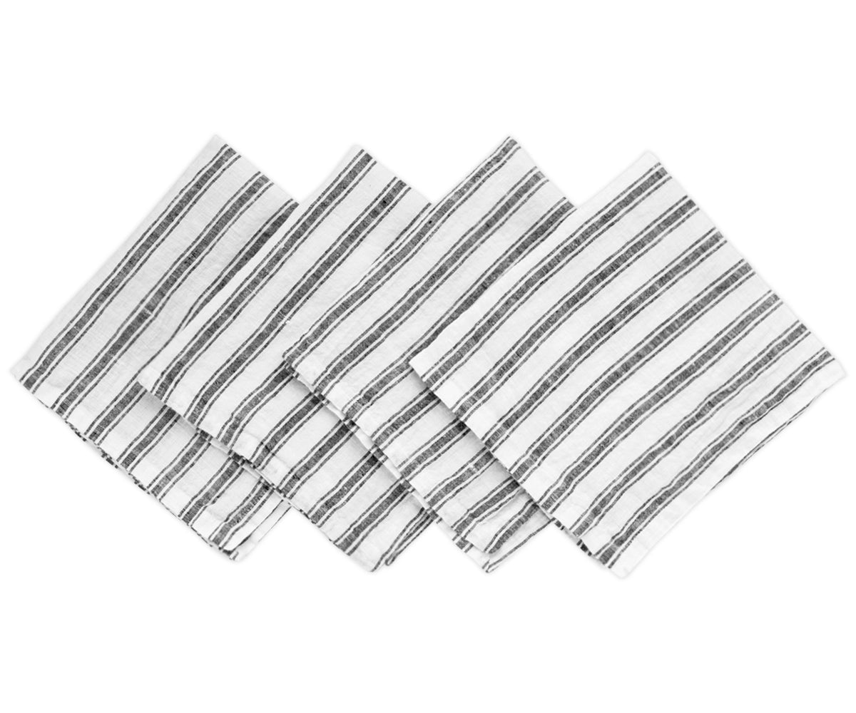 Smooth Linen Napkins - Amalfi Stripe Napkins Set of 4