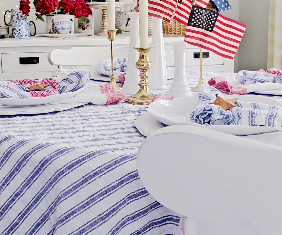 Linen Tablecloth - Striped Tablecloths