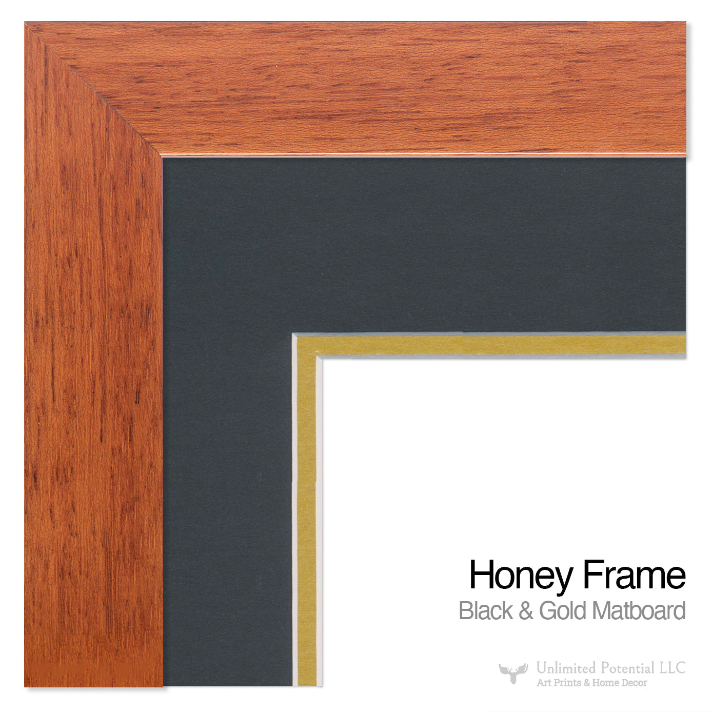 Framed Art Print – Daily Bread Man Praying at Table Grace with Honey Wood Frame
