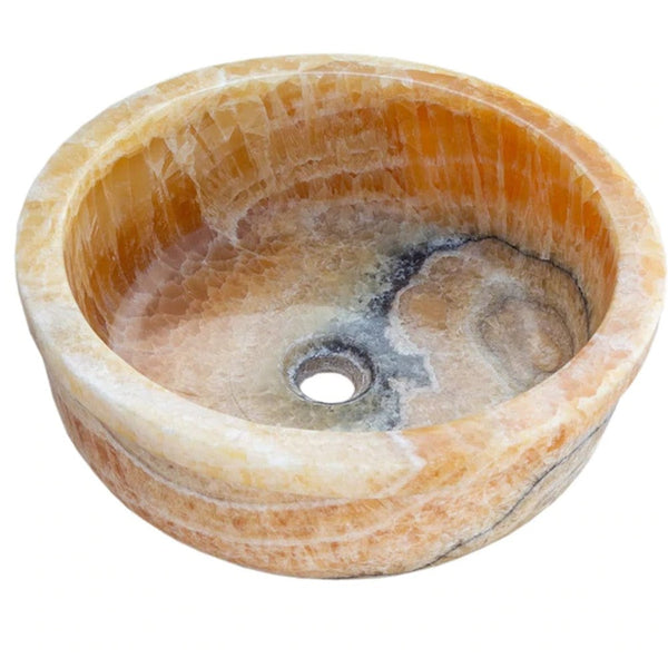 Natural Stone Honey Onyx Drop-in Vessel Sink Polished (D)16