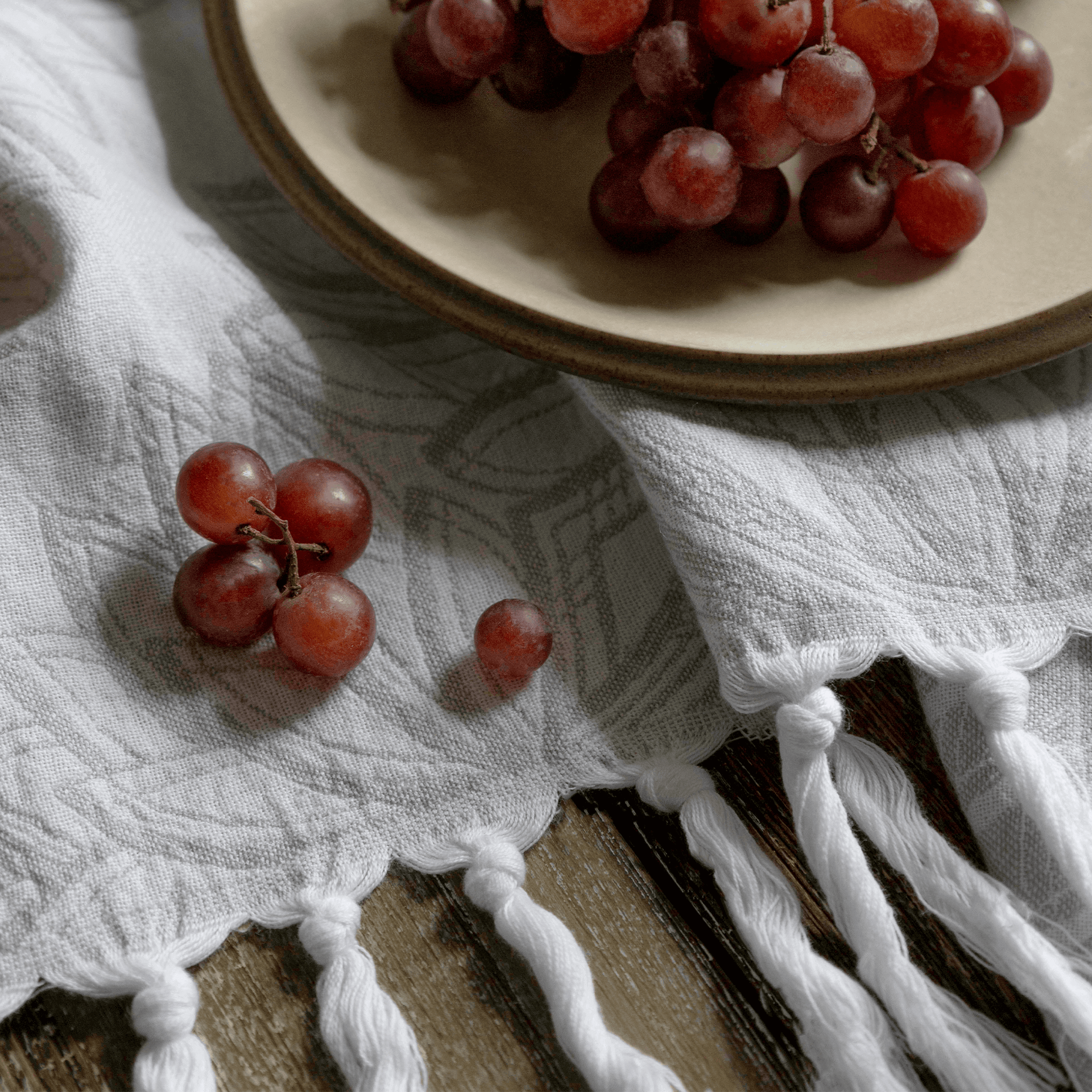 Turkish Towel | Hand Towel | Grey + White