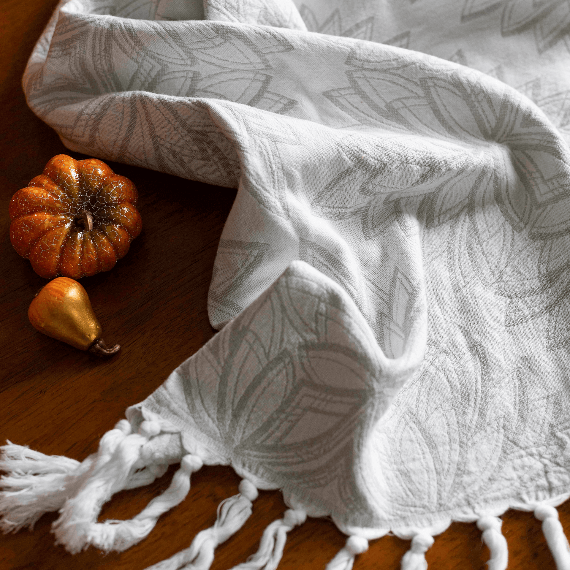 Turkish Towel | Hand Towel | Grey + White