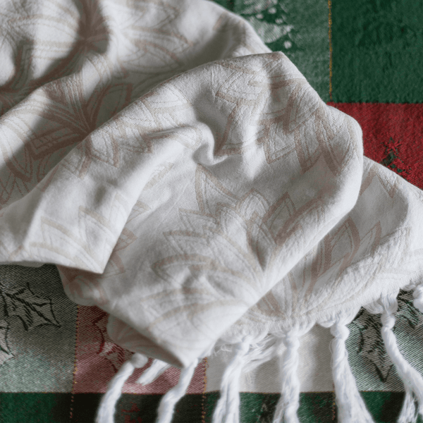 Turkish Towel | Hand Towel | Oat + White