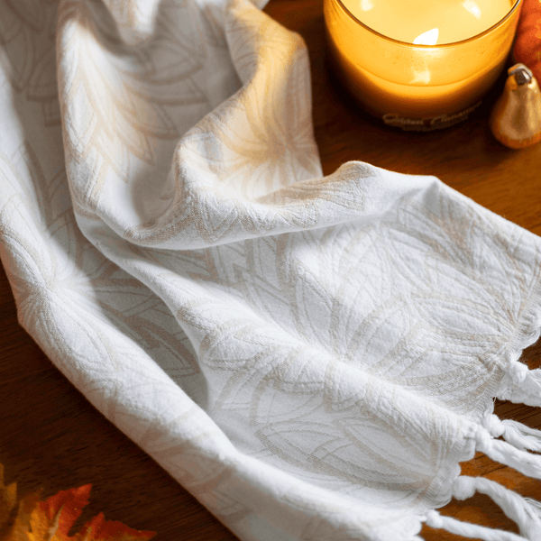 Turkish Towel | Hand Towel | Oat + White