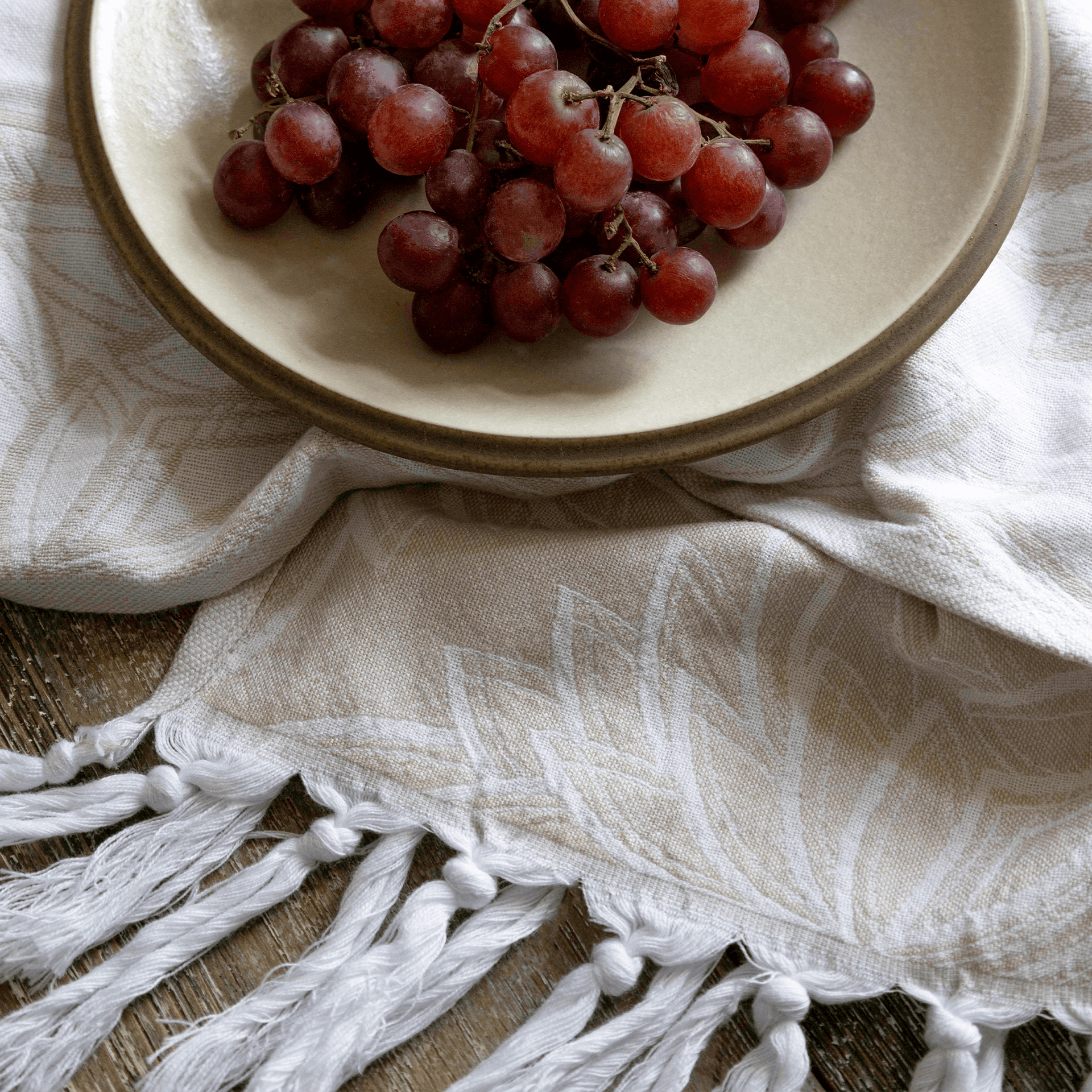 Turkish Towel | Hand Towel | Oat + White