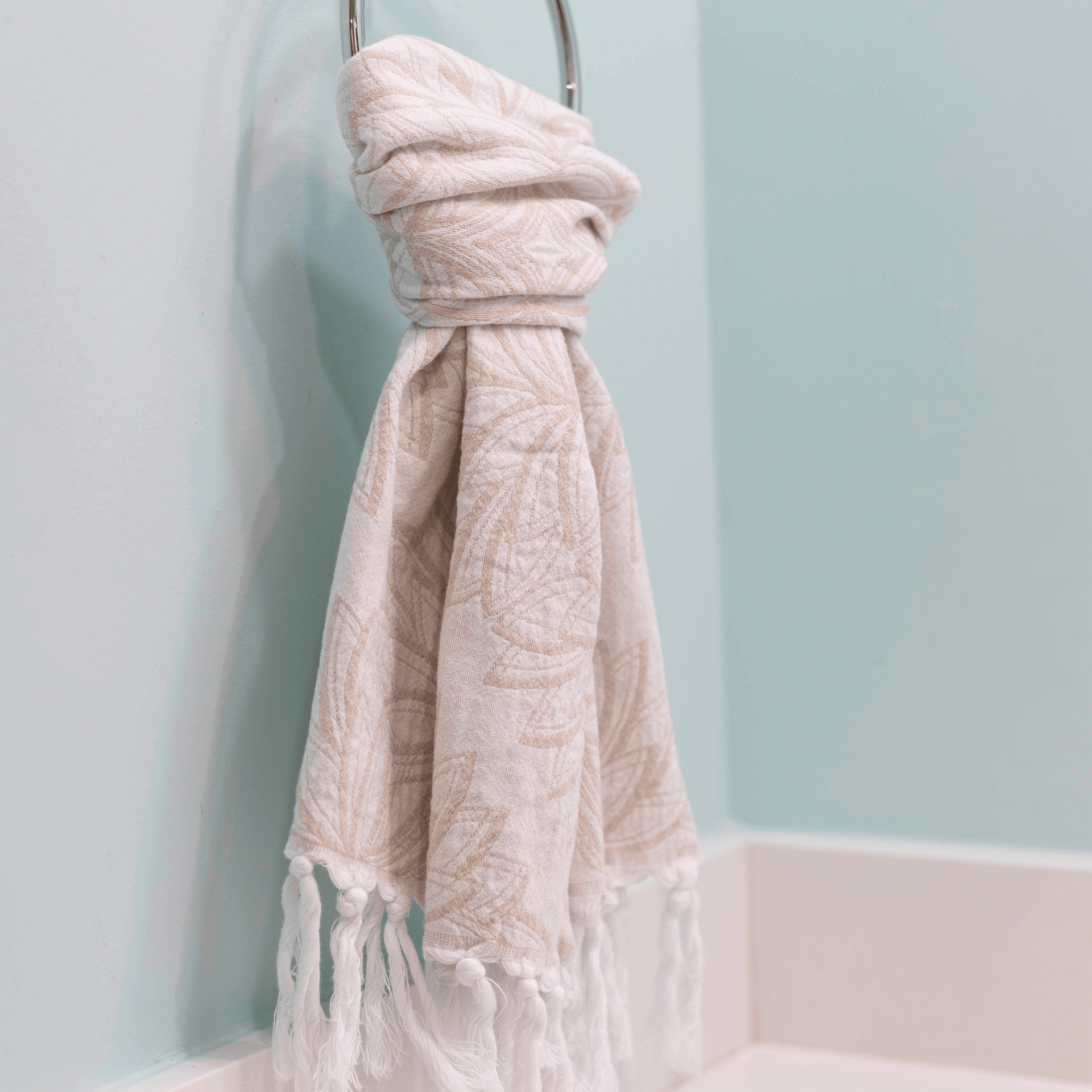 Turkish Towel | Hand Towel | Oat + White