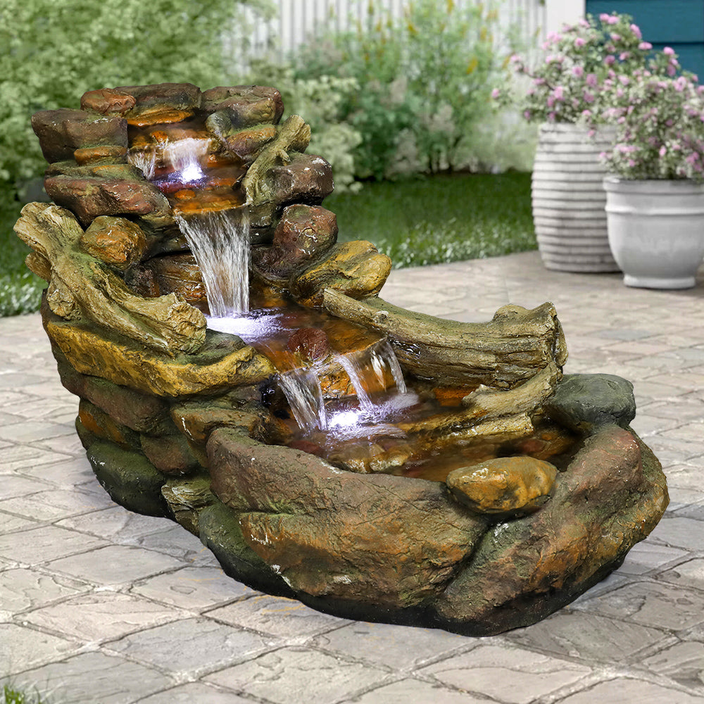 Resin Driftwood Creek Horizontal Outdoor Fountain 39 in