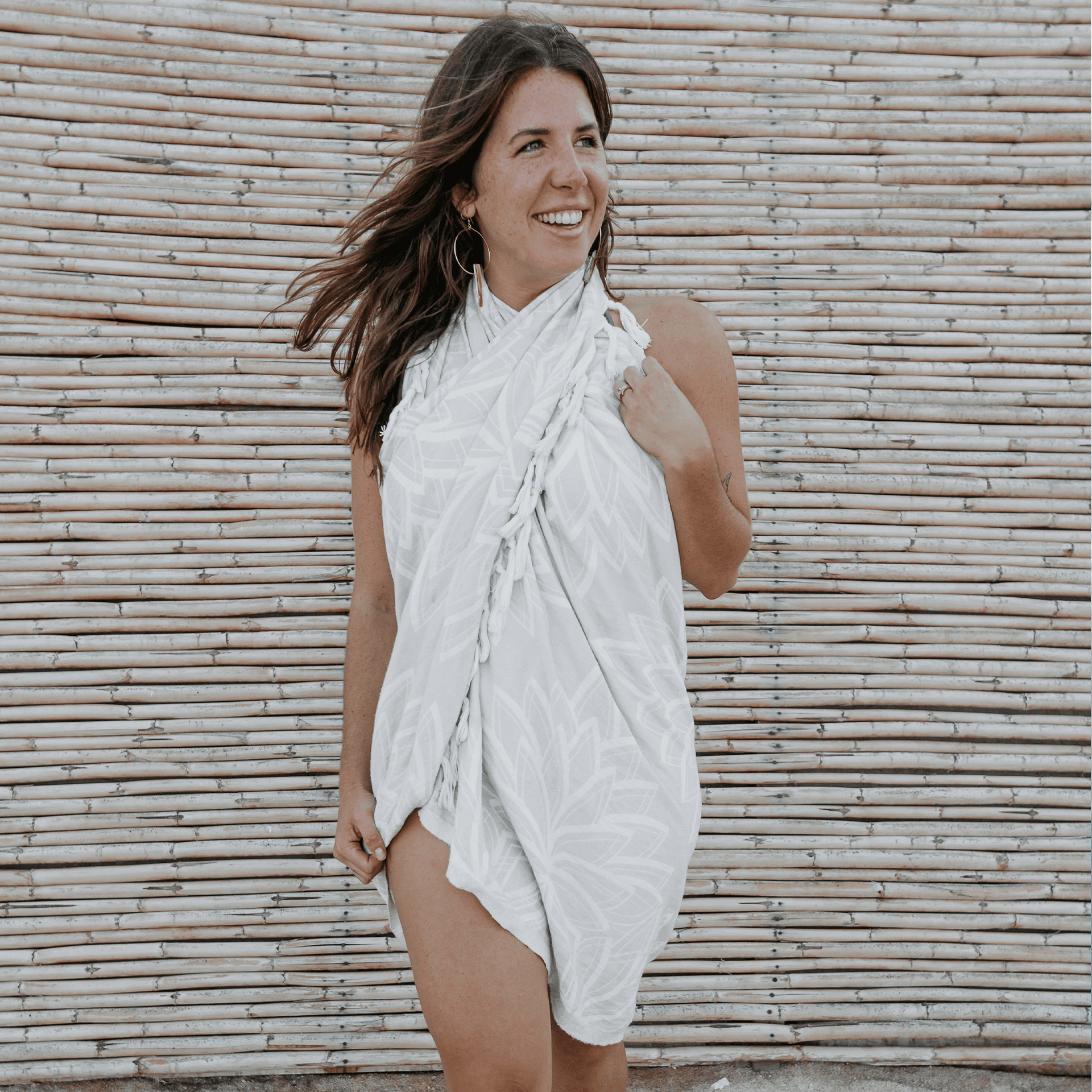Turkish Towel | Body Towel | Grey + White
