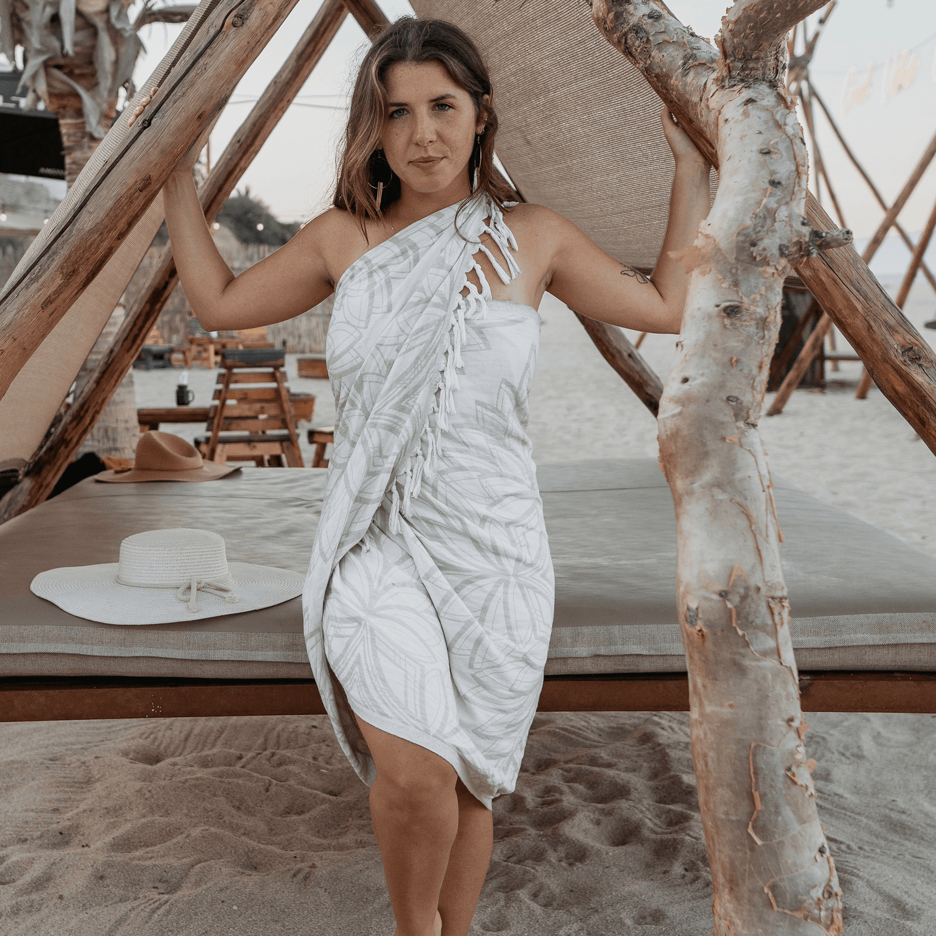 Turkish Towel | Single Set | Oat + White