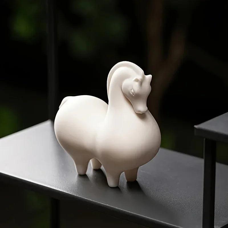 Horse Figurine - Decorative Ceramic White