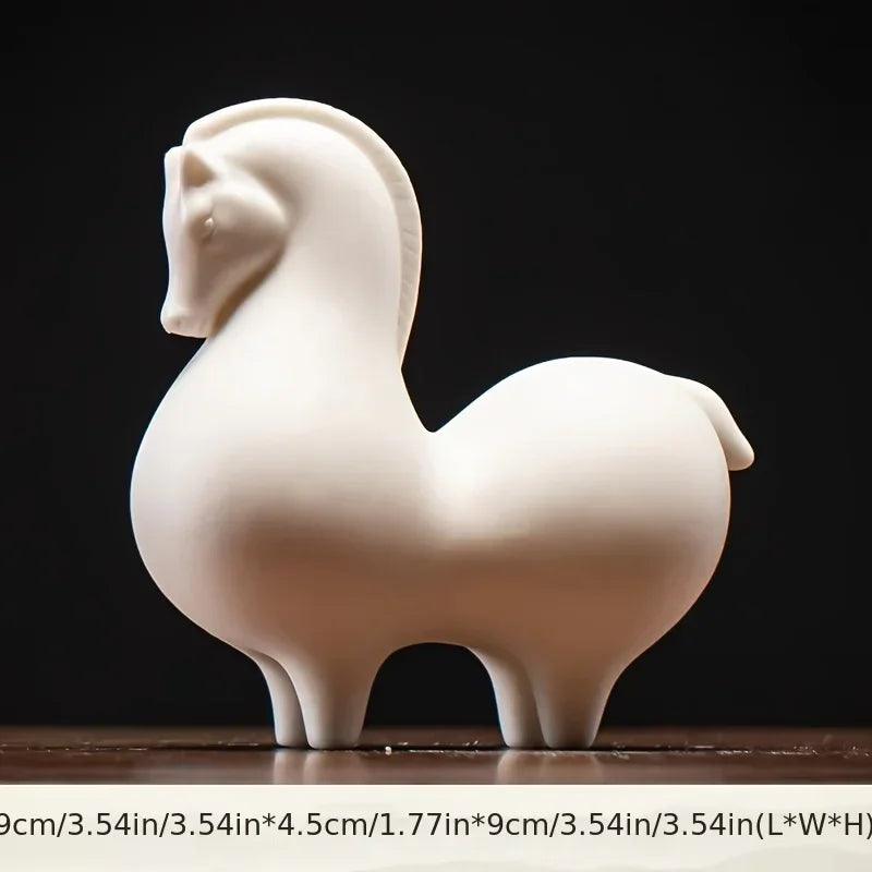 Horse Figurine - Decorative Ceramic White