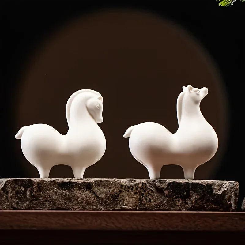 Horse Figurine - Decorative Ceramic White