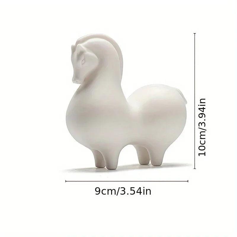 Horse Figurine - Decorative Ceramic White