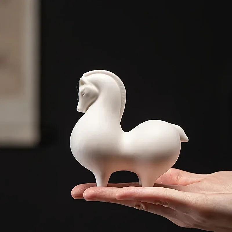 Horse Figurine - Decorative Ceramic White
