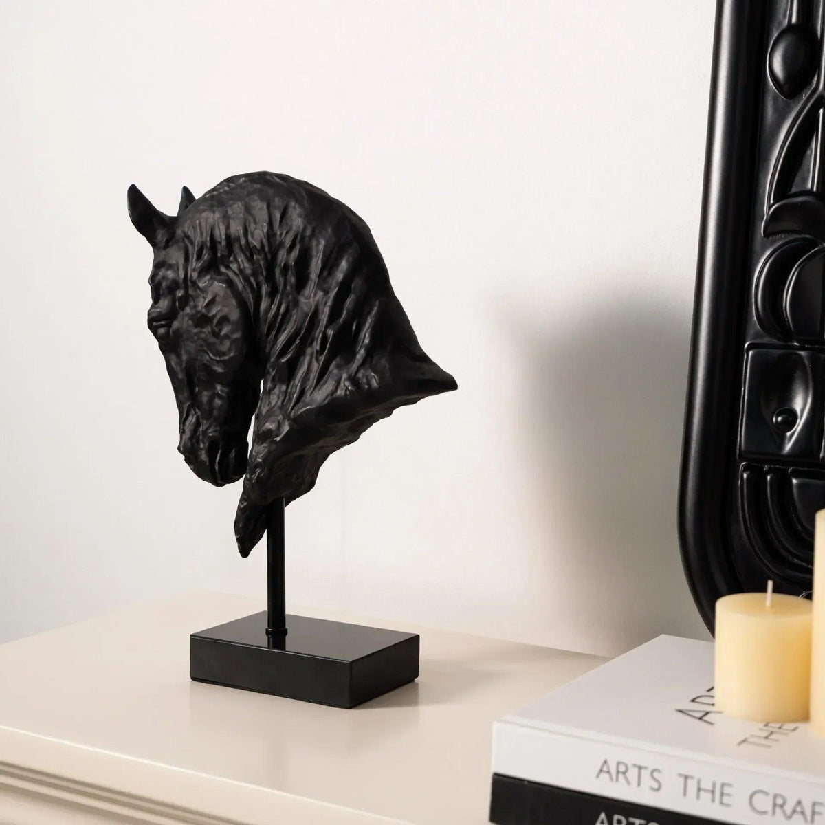 Horse Head - Decorative Black Figurine