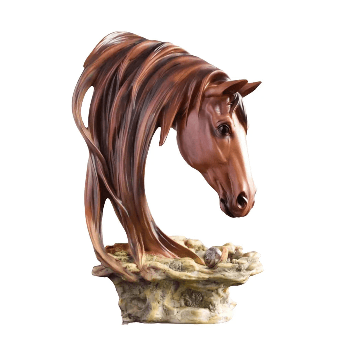 Horse Head Sculpture Artistic Gold and White for Home Decor Lovers
