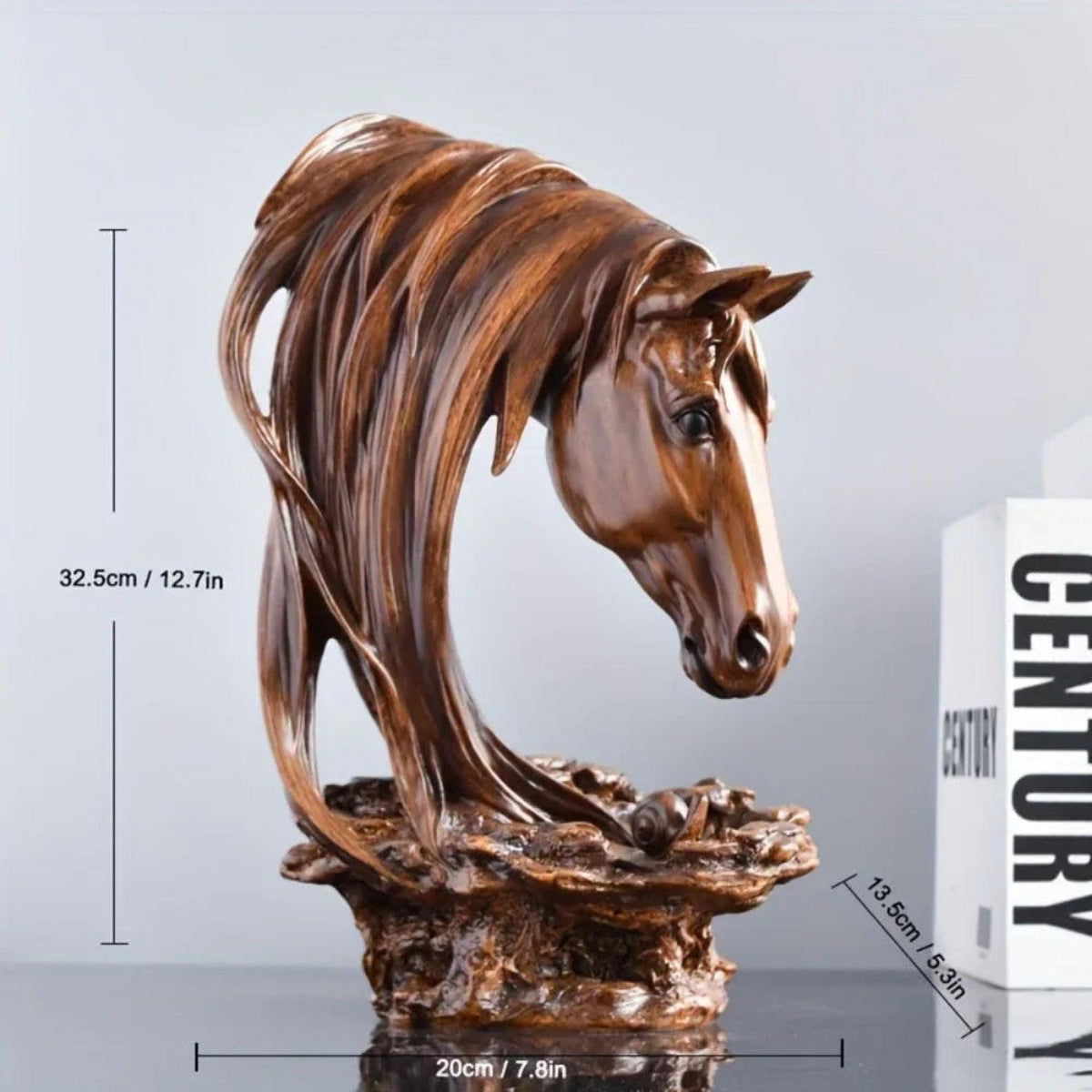 Horse Head Sculpture Artistic Gold and White for Home Decor Lovers