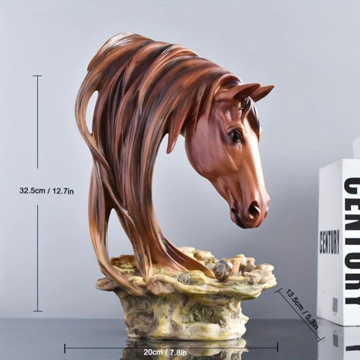 Horse Head Sculpture Artistic Gold and White for Home Decor Lovers