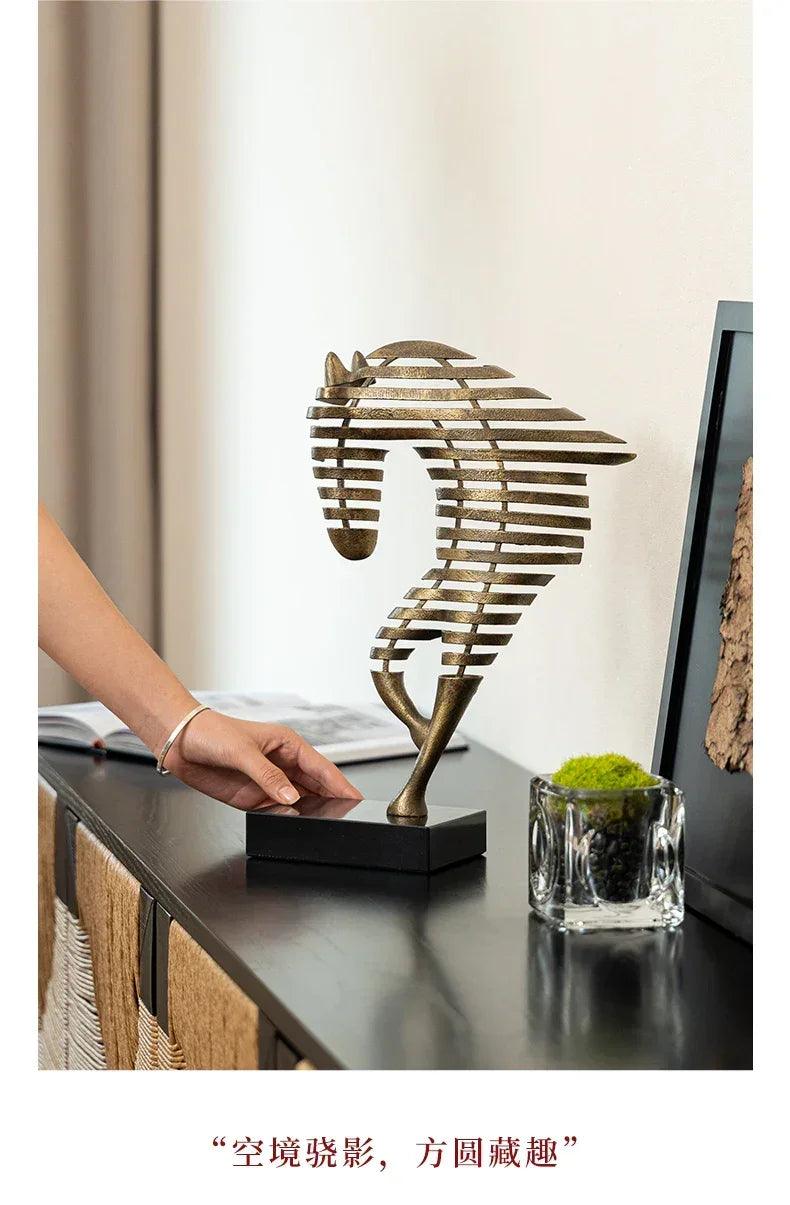 Horse Head Sculpture - Geometric Metal