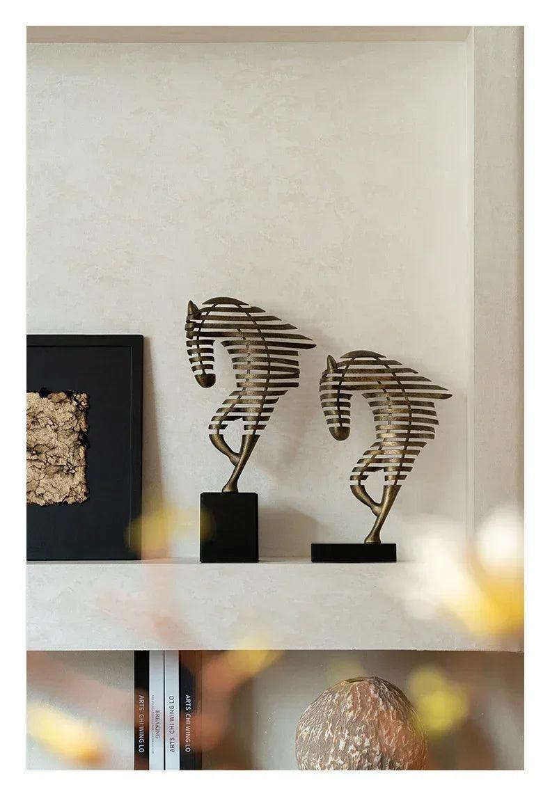 Horse Head Sculpture - Geometric Metal