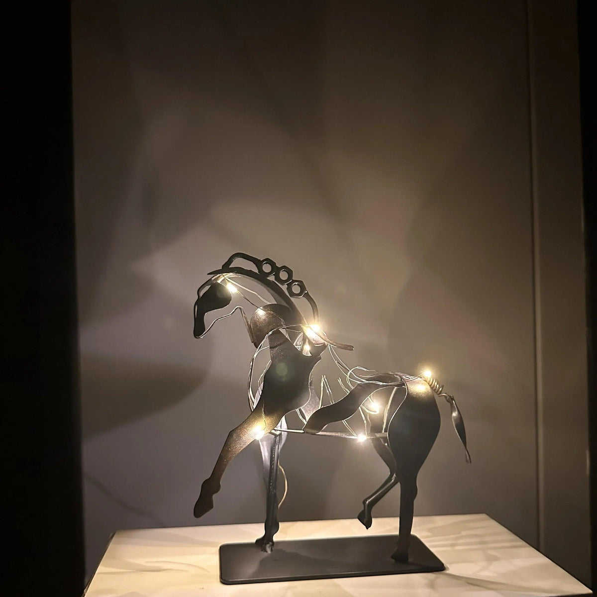 Horse Sculpture - 3D Luminous Metal 7.9in