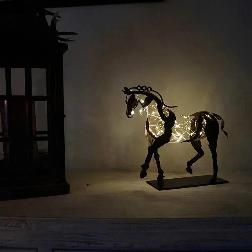 Horse Sculpture - 3D Luminous Metal 7.9in