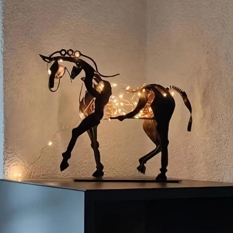 Horse Sculpture - 3D Luminous Metal 7.9in