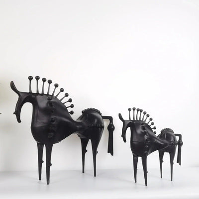 Horse Sculpture Matte Black Iron Decor for Your Modern Home